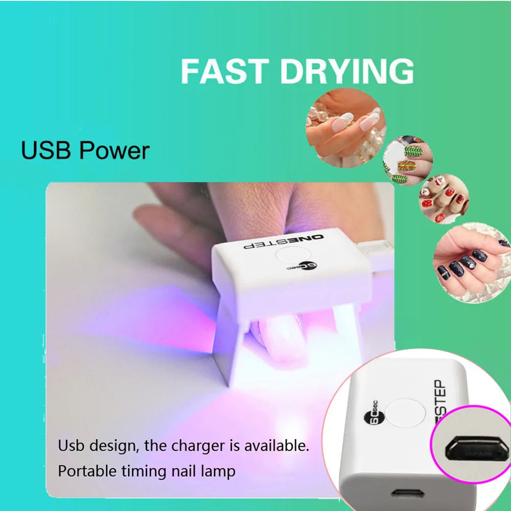 Сушилка для ногтей в сушилки для ногтей esmalte гель УФ светодиодный TSLEEN 1 шт. мини USB пальчиковая лампа для ногтей портативный 6 Вт УФ-сушилка светодиодный отверждения гель 9,26