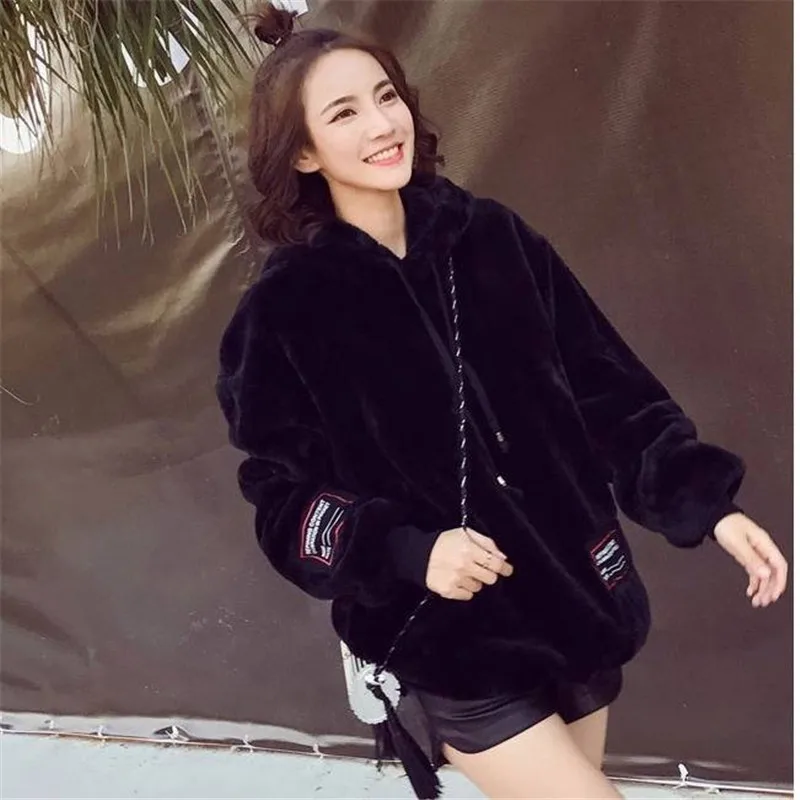 Kawaii/женские теплые толстовки, пуловер, Зимняя Красная толстовка с капюшоном, теплая верхняя одежда, пальто, крутой свитшот с буквенным принтом для девочек