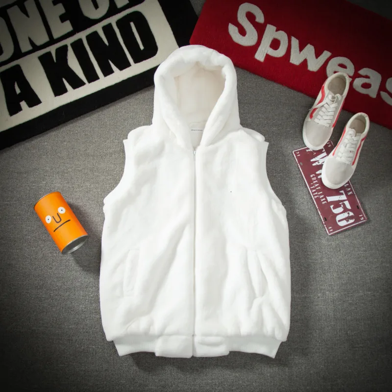 

Winter Jacket Vest Men Warm Fashion Solid Color Casual Hooded Vest Coat Men Gilet Streetwear Wild Loose Cotton Vest Man M-4XL
