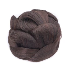 Женские синтетические волосы булочка на клипсах, волосы блонд, волосы для белого высокотемпературного волокна, черные плетеные шиньоны