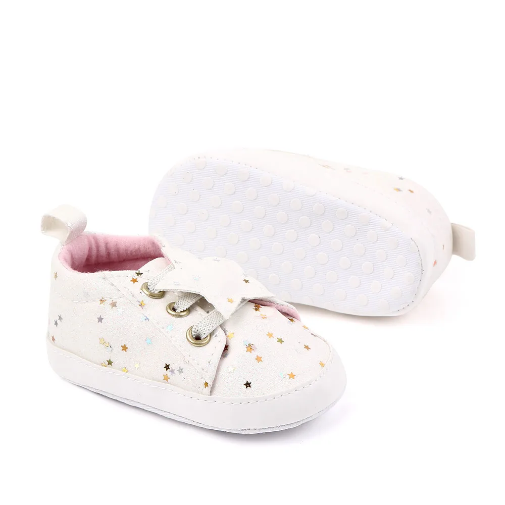 Повседневная обувь для новорожденных; обувь с блестками и рисунком звезды для маленьких мальчиков и девочек; Детские кроссовки; повседневные кроссовки для малышей 0-18 - Цвет: As photo shows