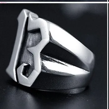 

925 Silver Occidental Personality Western Digital 13 Ring Men Forefinger Ring Atmospheric Retro Thai Silver Ring