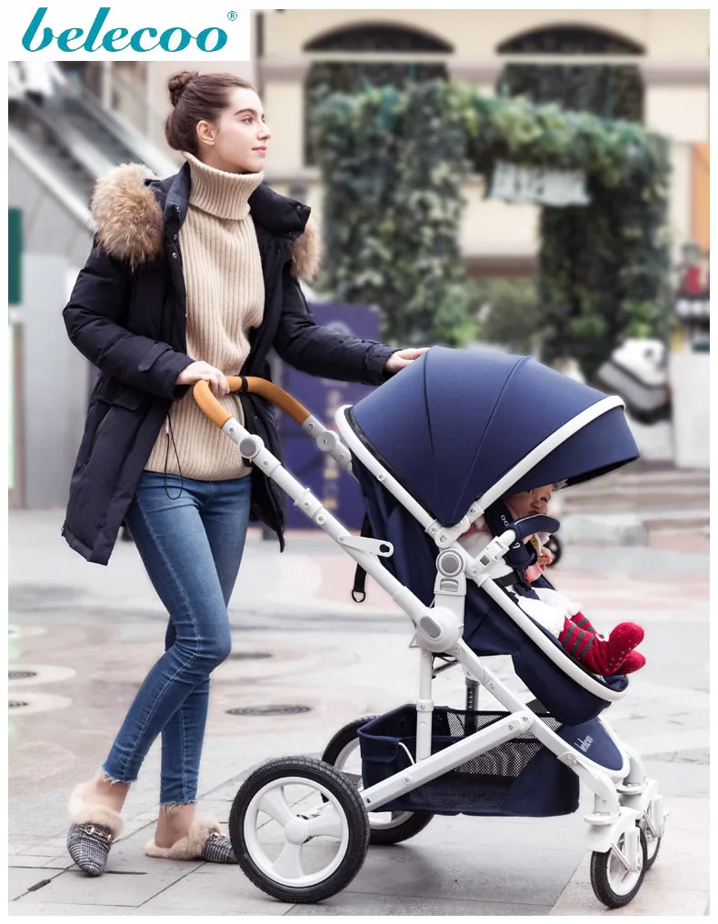 Ceny Wózek dziecięcy Belecoo może usiąść rozkładany wózek wysoki krajobraz składany dwukierunkowy czterokołowy amortyzator wózek darmowa wysyłka