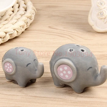 

20Pcs/lot=10Boxes Cute Baby Gifts For Baby Shower and Baby birthday Favors of Elephant Salt and Pepper Shakers For Party Favors