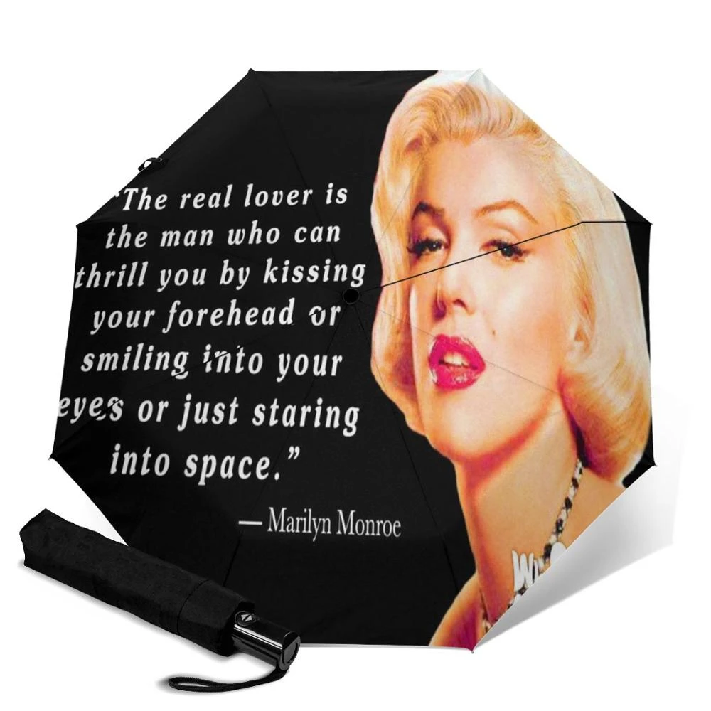 Marilyn Monroe de los hombres y las mujeres automático triple paraguas para la lluvia día moda paraguas|Paraguas| - AliExpress