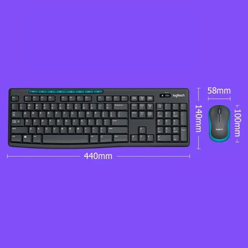 Logitech MK275 USB Беспроводная Клавиатура Набор мышей 1000DPI оптическая мышь