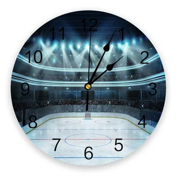 

Ice Hockey Field Wall Clock Kitchen Home Living Room Decorative Kitchen Wall Decor Hanging Clock