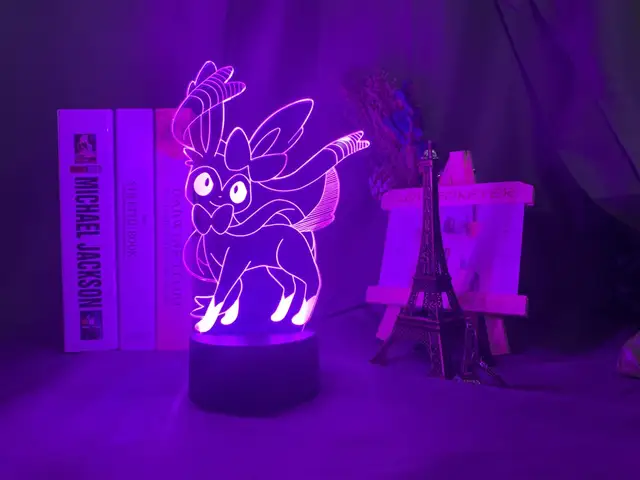 3d Optical Lamp Game Pokemon Go Sylveon Figure Nightlight For Girl