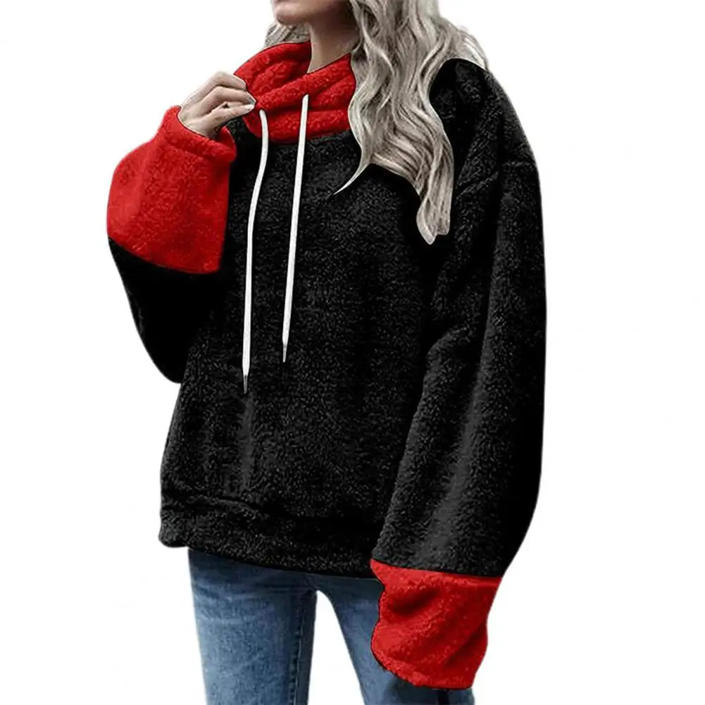 Womens Fluzzy Velvet Pullover Fluffy Oversized Hoodie Winter Long Sleeve Casual Loose 1/4 Zip Sweatshirts Outwear Nevera