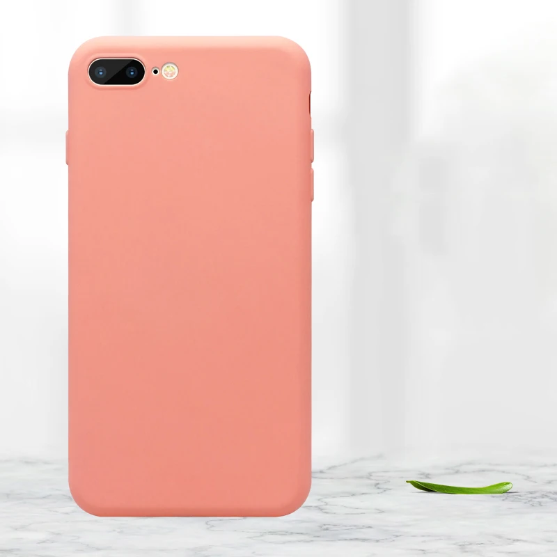 Силиконовый чехол для телефона для IPhone 7 8 Plus XR X XS Max Роскошный чехол s для Apple IPhone 10 Xsmax 7plus карамельный цвет задняя крышка - Цвет: Orange