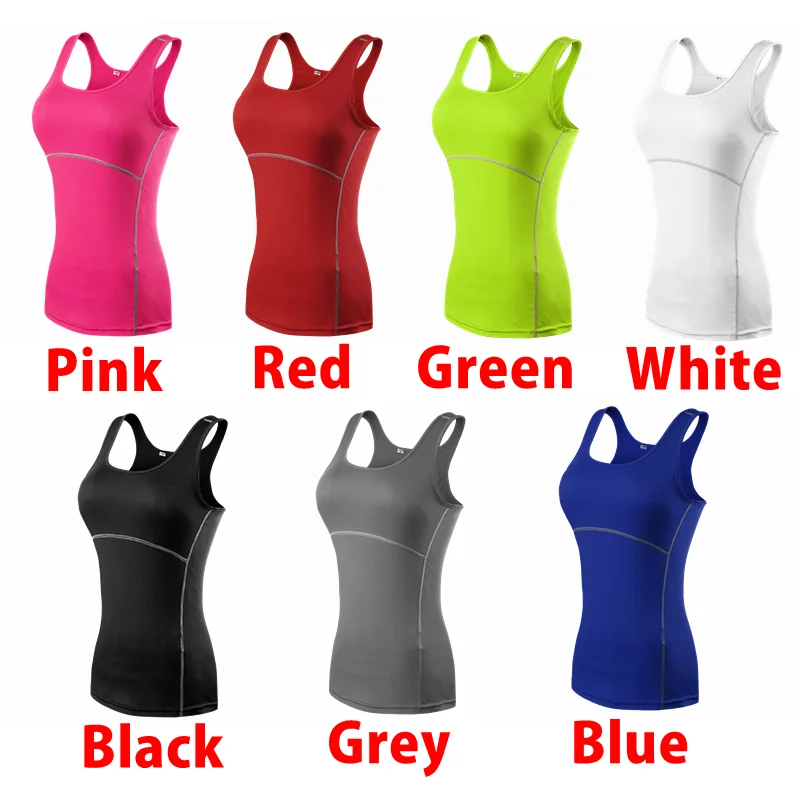 Women's Athletic Sleeveless Vest Compression Quick Dry Yoga Sport Shirts Vest Tights Base Layer Gym Running Quick Dry Tank Top
