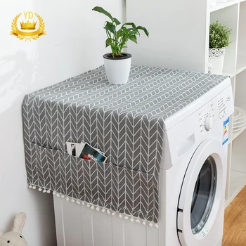 

Hot Dust Covers Washing Machine Covers Refrigerator Dust With Pocket Cotton Dust Cover Washing Machine Cover Towel Home Cleaning