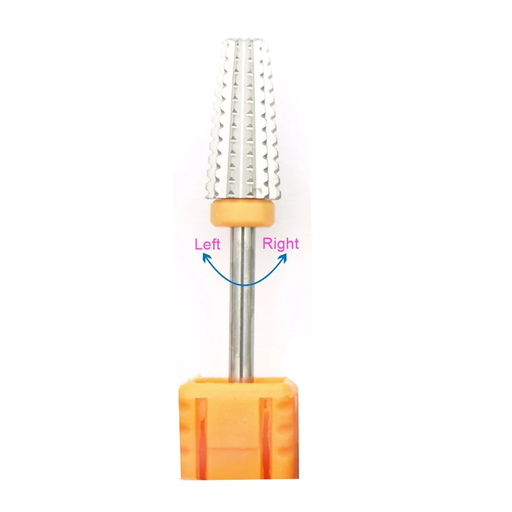 PRO 100% Tungsten steel 5 in 1 Left Right Hand Carbide Nail Drill Bits Nails Electric Drill Manicure  DENTAL LAB Burs Dropship