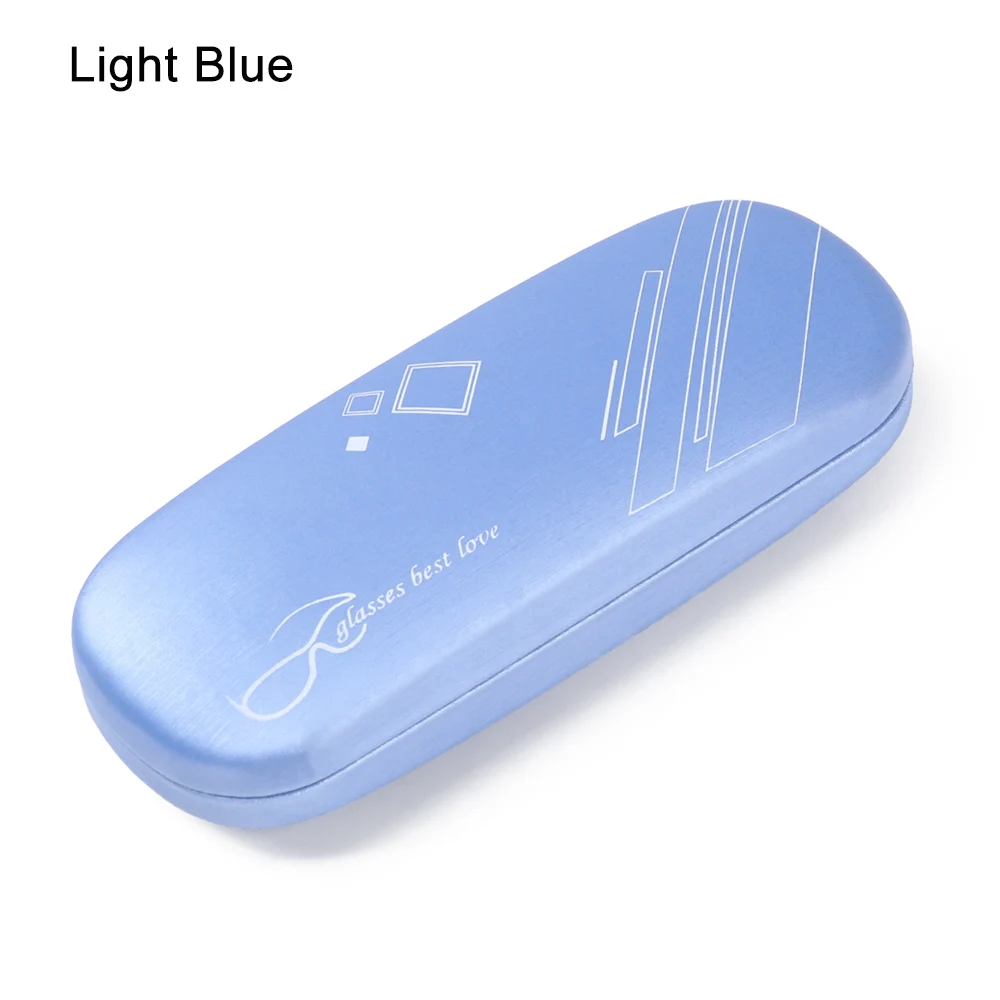 Fashion Unisex Glasses Box Portable Leather PU Myopia Glasses Case Eyewear Protector Sunglasses Reading Eyewear Case Containers - Цвет: light blue