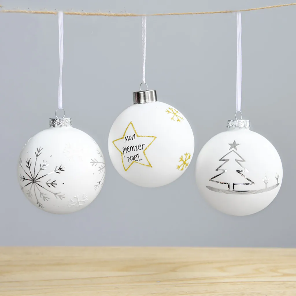 Рождественский шар декоративные украшения для рождественской елки Декор для рождественского праздника белый прозрачный Снежинка Декор шар украшения