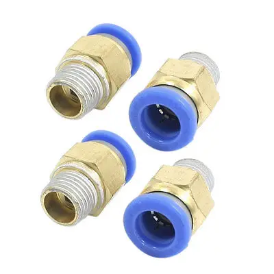 

Air Compressor 1/4PT Male Thread to 10mm Tube Dia Quick Release Fitting 4 PCS