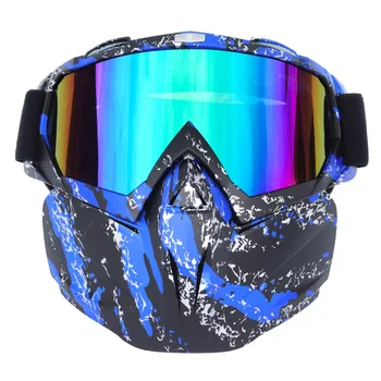

Men Women Motorcycle Glasses Detachable Adjustable Dustproof Breathable Windproof Anti-UV Mask Ski Motocross Helmet Goggles