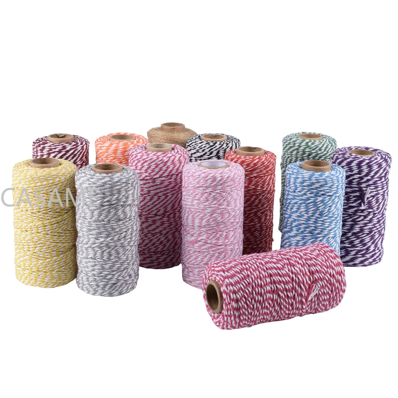 wholesale Colorful Thread Cord Handmade Crafts DIY Beige Twisted Cotton Macrame Cord Twine Rope String Home Textile Decoration