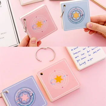 

Cute Star Magic Array Iron Ring This Small Fresh Ring Buckle Student Word Memory Portable Word Notebook Memo
