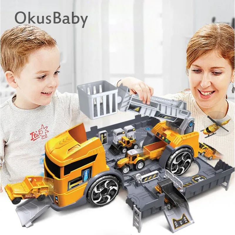 2019 новый креативный детский игрушечный автомобиль автостоянка DIY сборка пожарно