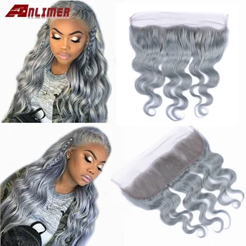 

Gray/613 Blonde Brazilian Body Wave Lace Frontal Grey/613 13*4 Ear To Ear Lace Frontal Closure Remy Human Hair Frontal 8-20 Inch