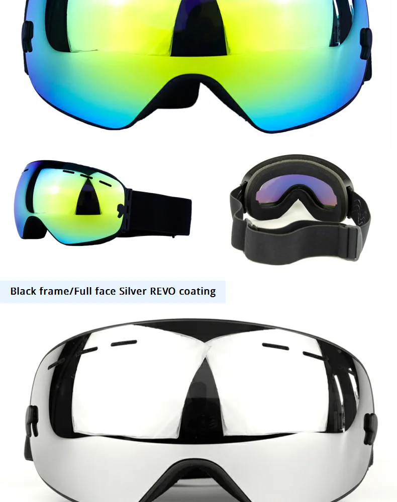 Men Women Ski Goggles Snowboard Glasses for Skiing UV400 Protection Snow Skiing Glasses Anti-fog Ski Mask Goggles