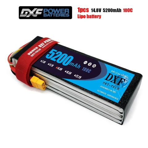 2020 DXF 2PCS lipo battery 4S 148V 5200mah 100C Max 200C Toys Hobbies For Helicopters RC Models Li polymer Battery title=