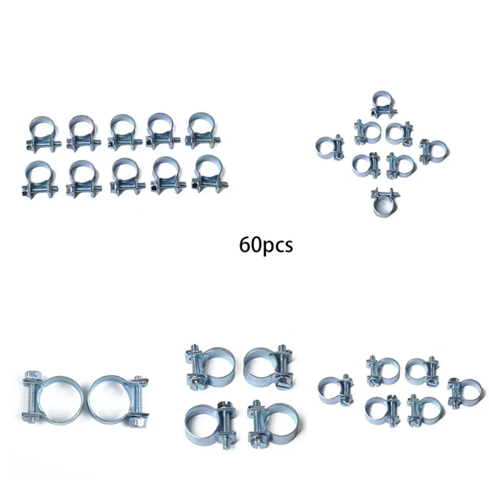 60 шт. хомут с двойными ушками зажим червячный привод топливный шланг хомуты зажимы хомут зажимы для топлива 8 размеров