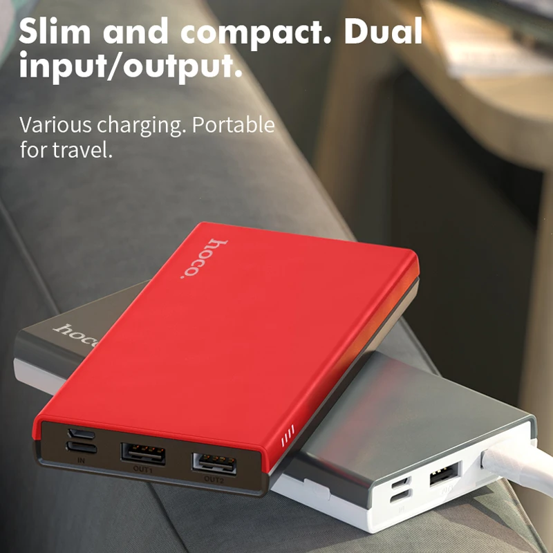 HOCO Power bank 10000mAh Portable PowerBank Phone quick Charge USB Output External Batteries Pack Mobile Charger for iphone 11 HOCO Power bank 10000mAh Portable PowerBank Phone quick Charge USB Output External Batteries Pack Mobile Charger for iphone 11