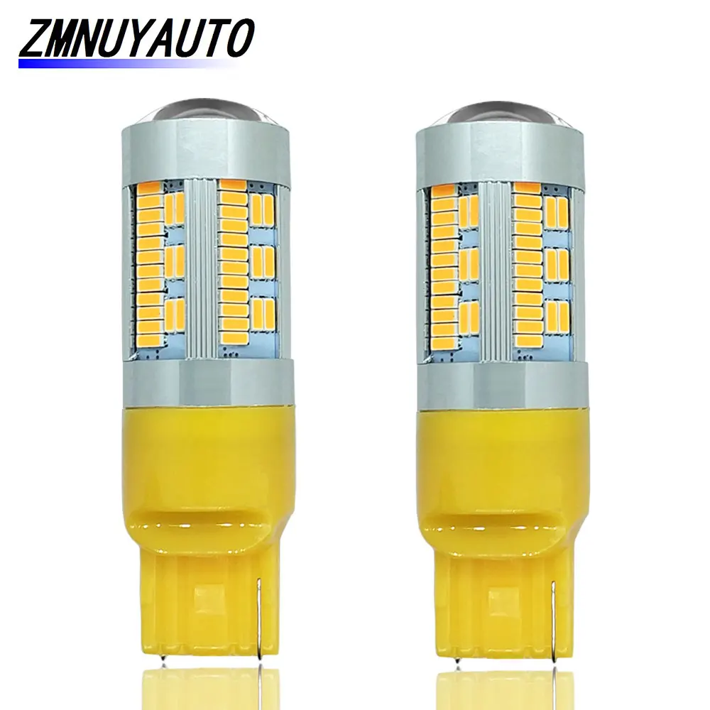 2 шт. T20 светодиодный 7440 W21W WY21W Canbus 105SMD 4014 лампа 12V Светодиодный светильник для