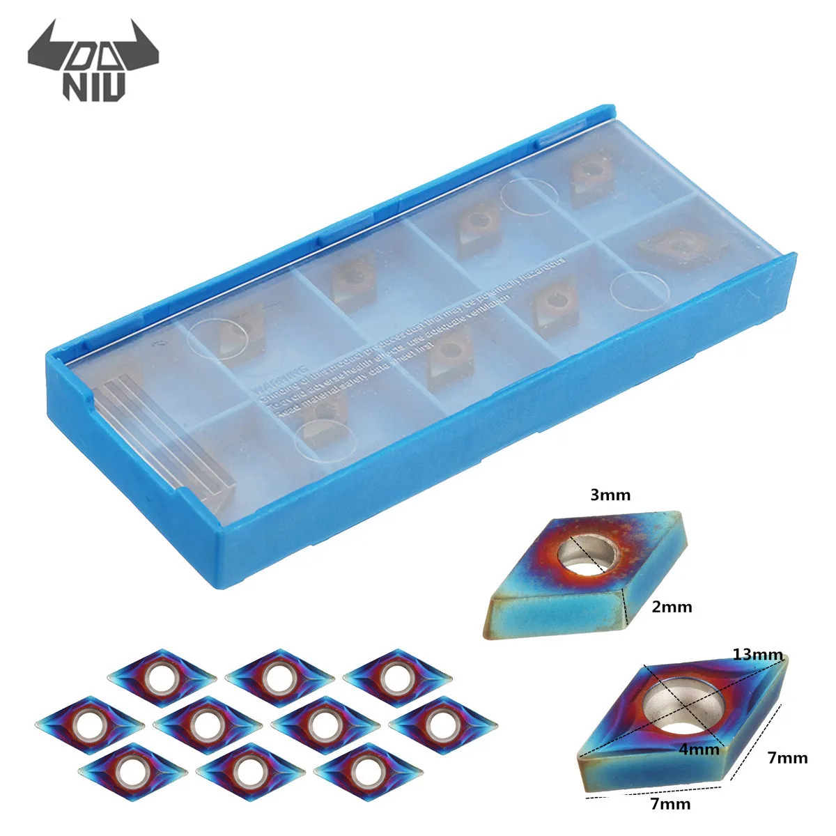 10pcs DCMT070204 YBC251 Carbide Insert for SDNCN1010H07//SDNCN1212H07 Turning Tool Holder