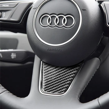 

Carbon Fiber Steering Wheel Bottom Decorative Cover Trim Sticker for Audi A4 B9 2017-2019 Car Accessories Interior Decoration