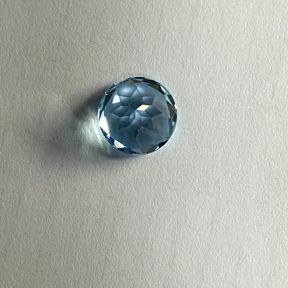 Round shape brilliant cut 8mm 2.3 carats natural sky blue topaz gemstone for jewelry making