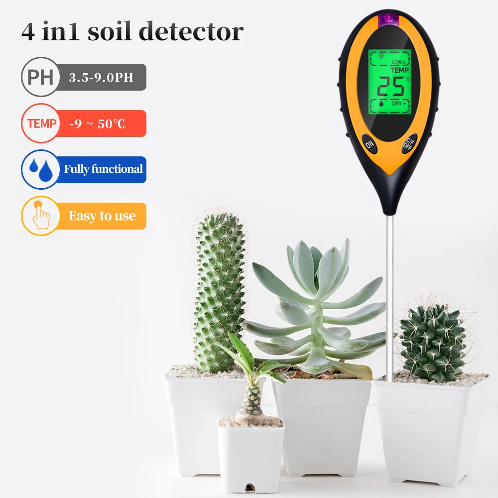 4-in-1 Soil Moisture Meter - Soil Hygrometer for Gardening