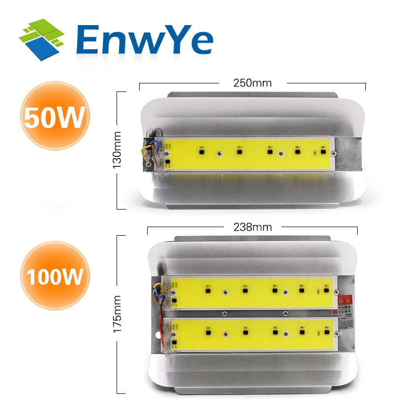 EnwYe 50 Вт 100 Светодиодный прожектор AC 220 В светодиодный йод вольфрамовый свет