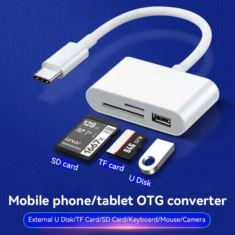 Type C To SD Card Reader OTG USB Cable Micro SD/TF Card Reader Adapter Data Transfer For iPhone Macbook Samsung Huawei Xiaomi