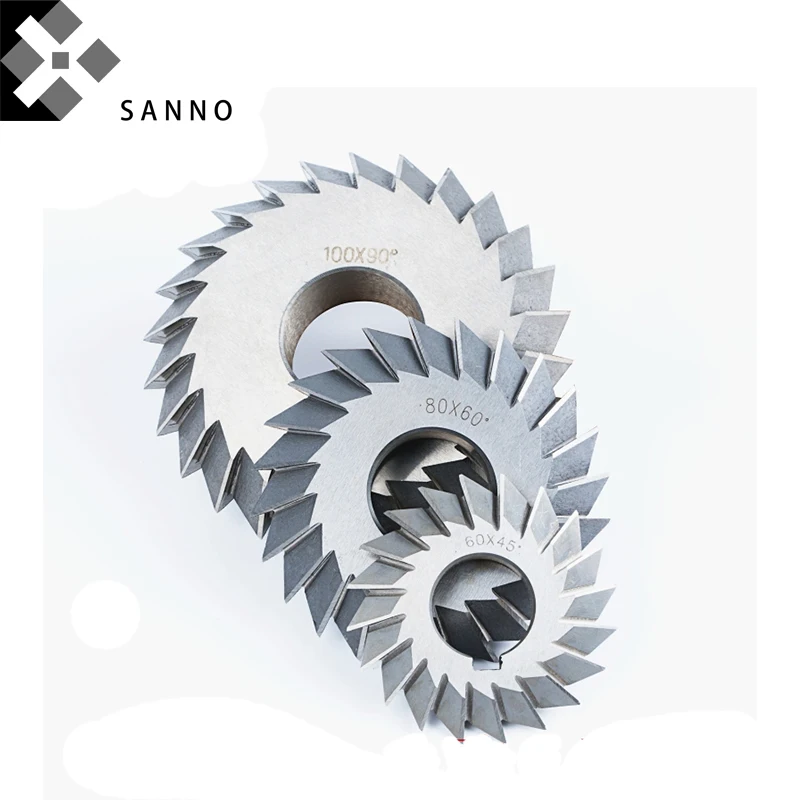 HSS end mills white steel V - double angle milling cutter 30  45  90  60 degree 60mm - 100mm helical gear for cnc machine (3)