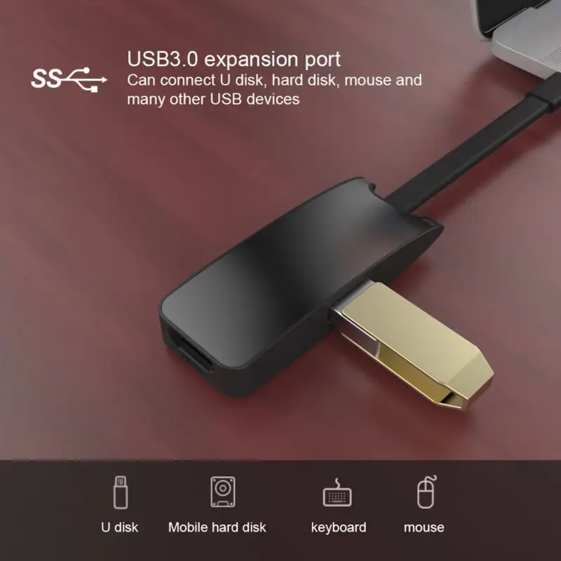 USB-C к HDMI 4K конвертер Кабель-адаптер type-C USB 3,0 концентратор с зарядка PD порт для huawei для Xiaomi для MacBook