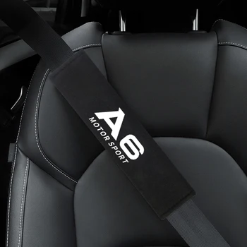 

2pcs Auto Shoulder Pads Cover Case for Audi A6 A7 A8 Q3 Q5 Q7 S8 TT Car Emblem Accessories Car Seat Belt Cover