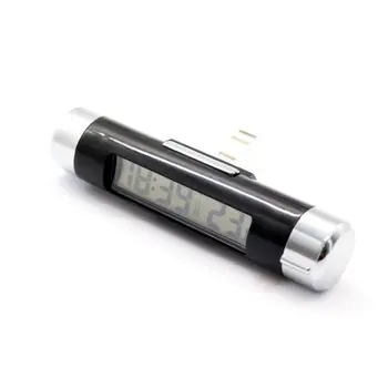 

Car Thermometer Vehicle Time Clock With Luminous Function Auto Electric Watch Automotive Anti High Low Temperatur Blue