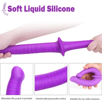 Strapless Strap-on Dildo Realistic Silicone Dildo For Anal Vagina Stimulation Double Dong Adult Sex Toy For Male Female Lesbian 6
