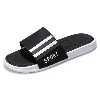 

New Indoor Home Sandals Slippers Men Summer Non-slip Bathroom Home Slippers Flip Flops Soft Black White Casual Summer Male