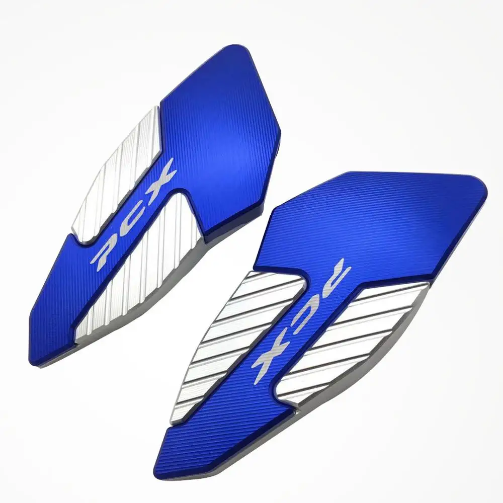 blue Изменение мотоциклетные cnc алюминиевый сплав PCX задняя педаль подставка для ног для пластина стойка педали коврик для honda pcx150 125 - Цвет: blue