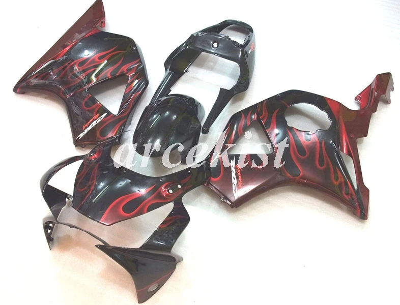4 подарки ABS мотоцикл Полный обтекатели комплект подходит для HONDA CBR954RR CBR954 954 2002 2003 тела набор Белый Черный - Цвет: flame red
