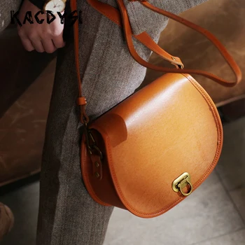 

Nature Cow Leather Vintage Small Lady Messenger Shoulder Bags Tanned Quality Girl Body Bag Simple Latest Sling Bag Satchel Purse
