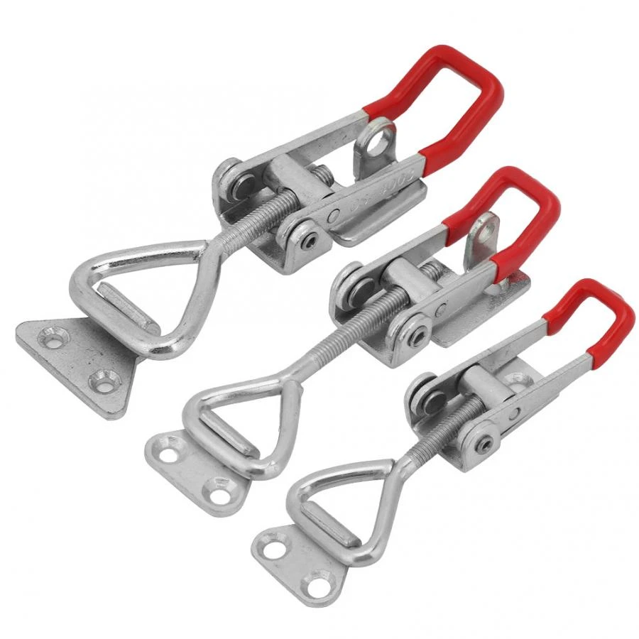 Triangle Shaped Lever Toggle Clamp Simple Structure Carbon Steel Firm Toggle Latch Clamp for Woodworking Polishing 4002 