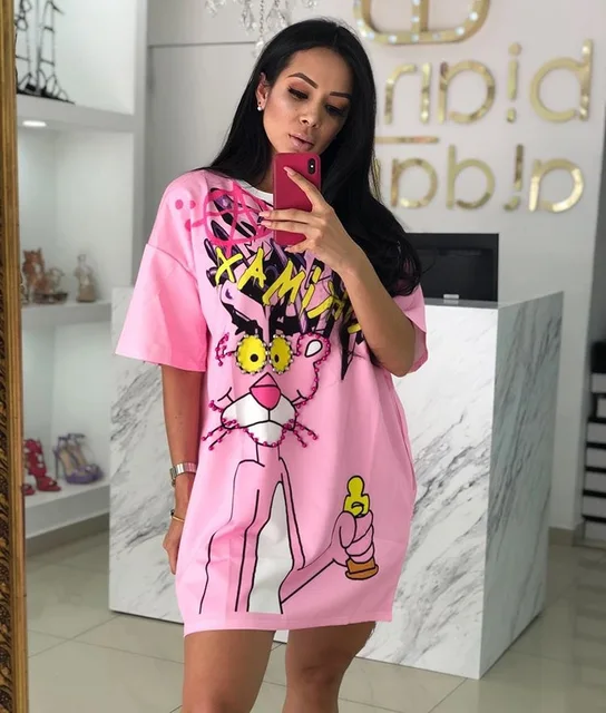 pink panther shirt dress