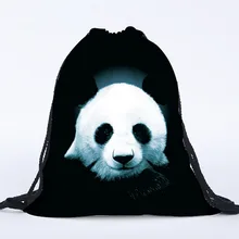 Женский Мужской рюкзак на шнурке Панда 3D сумки с принтом со шнурком Сумка милая сумка для покупок Спортивная Дорожная сумка для хранения рюкзак