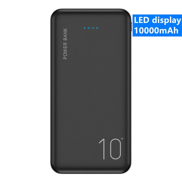 RAXFLY 10000 мАч power Bank для Xiaomi Mi iPhone power bank Pover Bank зарядное устройство с двумя портами usb внешний аккумулятор Poverbank портативный - Цвет: Black 10000mAh