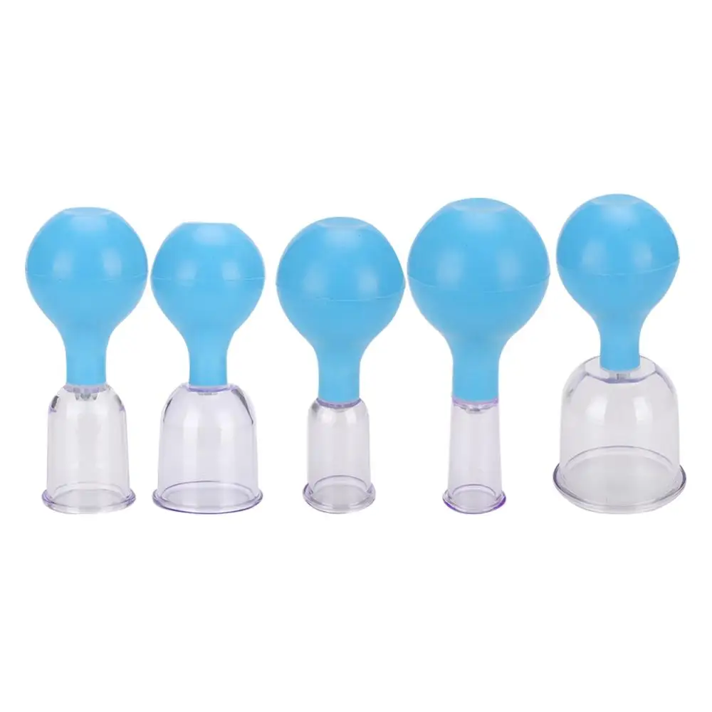 5Type Rubber Ball PC Vacuum Cupping Promote Blood Circulation Eliminate Cold Rehabilitation Therapy Cupping Device Blue Portable in cold blood